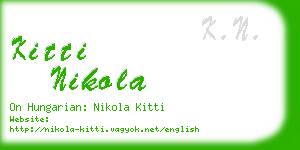 kitti nikola business card